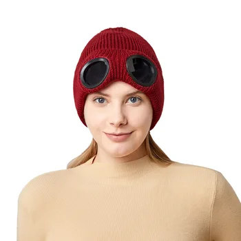 Дизайнерский бренд, осенне-зимние ветрозащитные очки для мужчин и женщин, плюс флисовая лыжная вязаная теплая шерстяная шапка 모자 gorras para hombres