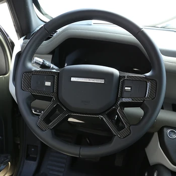 НОВИНКА!!! АБС из углеродного волокна с зернистостью черного дуба для Land Rover Defender 110 2020-2022, внутренняя отделка рулевого колеса автомобиля, автомобильный аксессуар