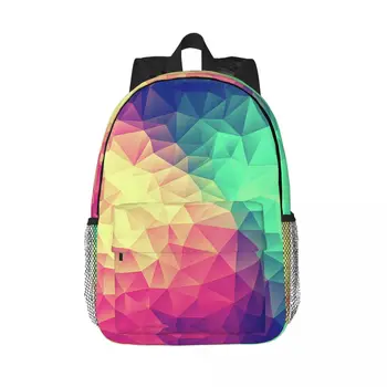 Персонализированный абстрактный цветной треугольный рюкзак для женщин и Мужчин, повседневная сумка для книг для школы, сумки для колледжа