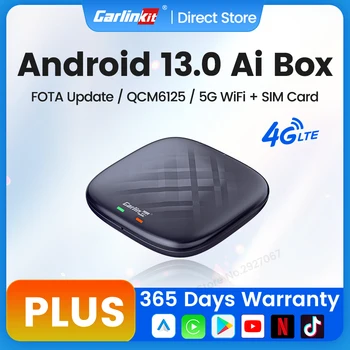CarlinKit CarPlay Ai Box Android 11 или 13 Plus 4 + 64G TV Box Android Автоматический Беспроводной CarPlay 4GLTE для Mercedes Audi Mazda VW Haval