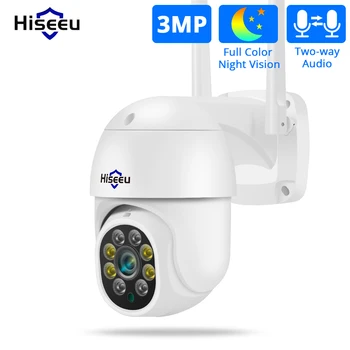 Hiseeu 1536P 3MP WIFI Купольная IP-камера с 5-кратным Цифровым Зумом, Двухсторонняя аудио Беспроводная Камера, SD-карта для Беспроводной системы камеры