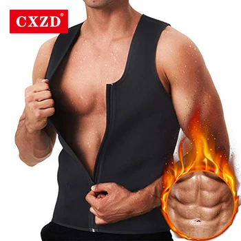 Мужская утягивающая одежда CXZD, Жилет для сауны, Компрессионный Тренажер для сжигания жира на животе, топы для фитнеса, Костюм для сауны, Корсет, Корректирующее белье для похудения