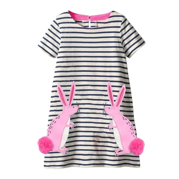 Jumping Meters/ Новое платье принцессы для девочек, европейские и американские детские платья с короткими рукавами для девочек, Летняя одежда для малышей