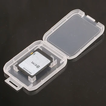 100 шт./лот, прозрачный Стандартный чехол для карт памяти SD SDHC, Держатель для хранения карт SD