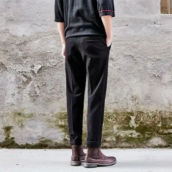 Мужской шерстяной костюм, брюки, Англия, 2020, осенне-зимние узкие модные брюки, шерстяные брюки, повседневные брюки для маленьких ног, Z313