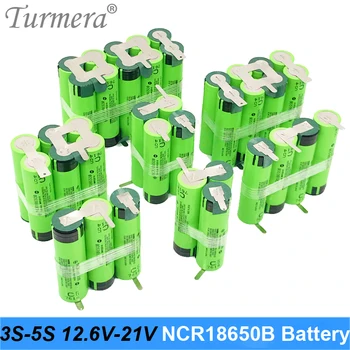 Turmera 3S 10,8 V 4S 14,4 V 5S 18V 18650 3400mAh Аккумулятор NCR18650B 3400mAh 6800 mAh для 12V 16,8V 21V Аккумулятор для отвертки Настроить