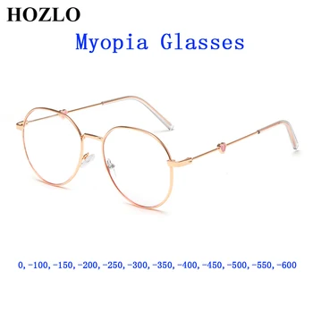 Модные Готовые Женские очки для близорукости, Милые солнцезащитные очки с градиентными розовыми линзами для девочек в форме сердца, женские модные очки для близорукости