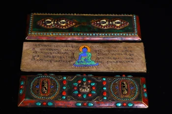 Коллекция Тибетского храма 9 дюймов, Старинная тибетская серебряная филигранная Мозаика, Драгоценный камень, Бусины гзи, Бирюза, Ваджра, Старые Священные Писания, Зал Поклонения Дхарме