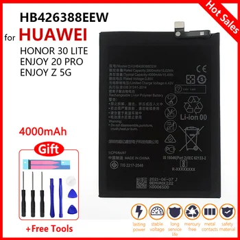 Оригинальный Аккумулятор 4000 мАч HB426388EEW для Huawei Honor 30 YONTH Lite/Enjoy 20 Pro/Enjoy Z Для Замены батареек Bateria для телефона