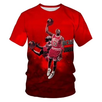 Летняя Детская футболка 2023 года, Мужская баскетбольная звезда, модная футболка с 3D принтом для мальчиков, Мягкая Повседневная одежда для подростков