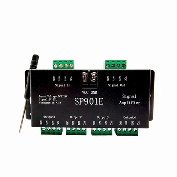 SP901E SPI Выходной сигнал 4 Светодиодных контроллера Усилителя Группы DC5-24V Вход Для WS2811 WS2812B SK6812 Пиксельный модуль RGB полосы света