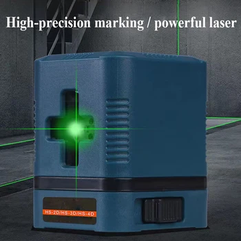 2-линейный Мини-Высокоточный Портативный Поперечный Горизонтальный и вертикальный Суперсильный зеленый свет, Автоматическое выравнивание лазерного уровня