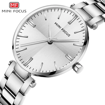 Модные роскошные женские наручные часы MINI FOCUS, лидирующий бренд, Серебристый стальной ремешок, Водонепроницаемые женские часы-браслет Zegarek Damski