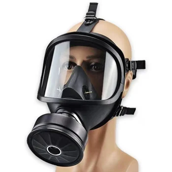 Противогаз ZRYMF14, большое поле зрения, защита от огня и химического задымления, установленный на голове, Безопасный удобный шлем