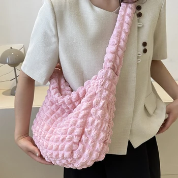 Популярная Модная Простая Плиссированная сумка для пригородных поездок, Женская сумка 2023 на одно плечо под мышками, сумка-тоут