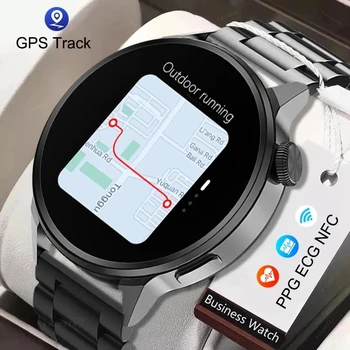 Смарт-часы с NFC Для мужчин, спортивные звонки по Bluetooth, GPS-трек, Голосовой ассистент AI, Женский пульсометр, ЭКГ + PPG, кислород в крови для Android Huawei