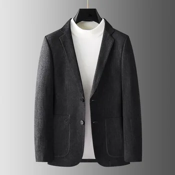 6272-2023 Костюм для отдыха Мужской деловой повседневный полосатый реактивный пиджак в полоску, куртка, пиджак