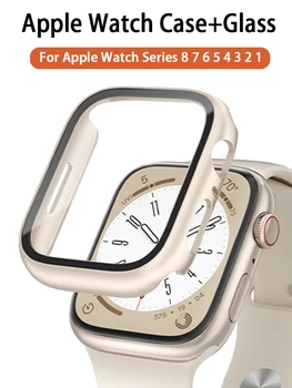 Стекло + Крышка Для Apple Watch Case 8 7 6 SE 5 4 3 Защитная пленка для экрана iWatch серии Apple watch 45 мм 41 мм 44 мм 40 мм 42 мм 38 мм