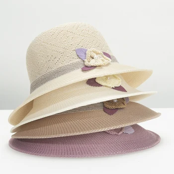 Новые простые соломенные шляпы защита от Солнца шляпы для женщин складная широкими полями для девочек соломенная шляпа пляжная шляпа летом УФ защита от Солнца шляпа женский