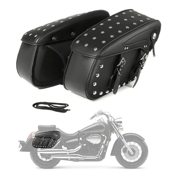 1 пара мотоциклетных боковых седельных сумок из искусственной кожи, водонепроницаемая седельная сумка для хранения багажа