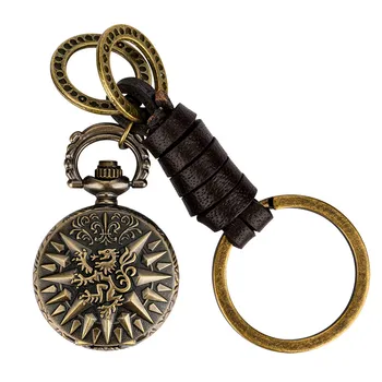 Старомодные карманные часы с рисунком Ревущего Льва Небольшого размера, Кварцевый Аналоговый дисплей, арабская цифра с подвеской, брелок для ключей, цепочка Reloj