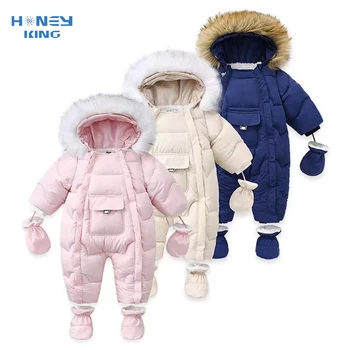 Зимнее пальто для новорожденных мальчиков, верхняя одежда, плюс Бархатный Утолщающий мягкий флисовый комбинезон, Детский комбинезон, Комбинезоны для детской одежды