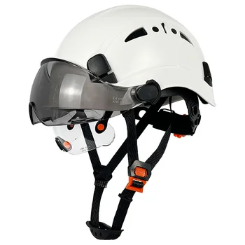 Защитный шлем DARLINGWELL для строительной безопасности с козырьком, встроенный в очки для инженера, каска из АБС-пластика ANSI, защита головы для промышленных работ