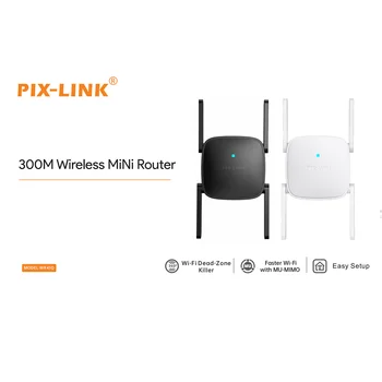 PIX-LINK Новый Беспроводной мини-маршрутизатор 2,4 ГГц 300 М, режим WISP, Режим Ретранслятора, Режим точки доступа, 4 внешние антенны WR41Q