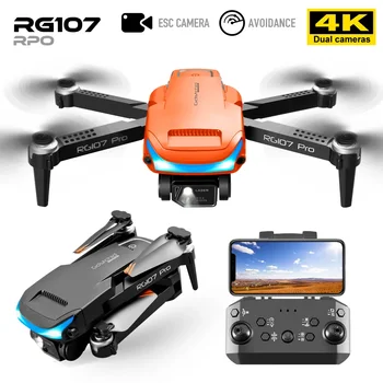 RG107 PRO Drone 4K Профессиональная Двойная HD Камера FPV Мини-Дрон Для Аэрофотосъемки С Бесщеточным Мотором Складной Квадрокоптер Игрушки