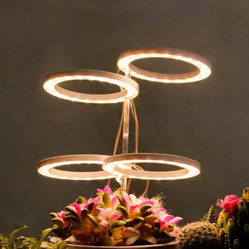 DC5V USB Angel Ring Grow Light Фитолампа Для Растений Светодиодная Лампа Полного спектра Для Рассады Комнатных растений Домашний Цветочный Светильник