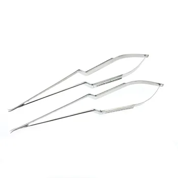 1шт Микрохирургические ножницы из нержавеющей стали, Микро Ножницы длиной 24 см, инструменты для микронейрохирургии, Акульи ножницы
