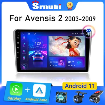 Srnubi Android 11 Автомагнитола для Toyota Avensis T250 2 II 2003-2009 Мультимедийный плеер 2 din Carplay Стерео 4G GPS DVD Головное устройство