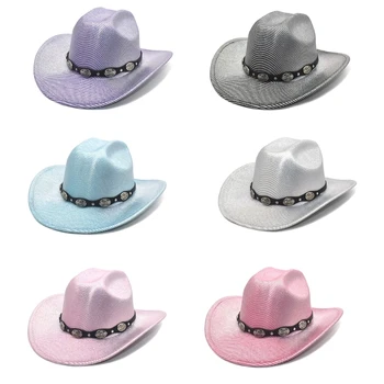 Блестящая ковбойская шляпа, рыцарская шляпа для девичника, Рыцарская шляпа, универсальная для клубной сцены, бара
