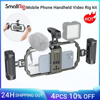 Универсальная клетка для мобильного телефона SmallRig Для iPhone 14/13/Pro max Для Видеоблогинга смартфонов с Холодным Башмаком для штатива со светодиодной подсветкой 2791