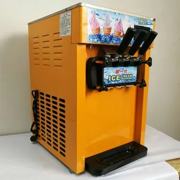 Высококачественная Настольная профессиональная Электрическая машина Для приготовления мороженого из нержавеющей Стали, 3 Вкуса Домашнего мороженого