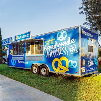 Мобильный грузовик с едой, 7,5-футовый Вагон-ресторан, Трейлер для европейских поставщиков, Квадратная тележка для мороженого, хот-догов, полностью оборудованная