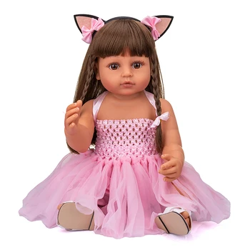 Кукла Реборн 56 см с набором тканей, подарки на День рождения для детей, Силиконовый Винил Playmate