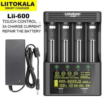 LiitoKala Lii-600 Зарядное устройство для литий-ионных аккумуляторов 3,7 В и NiMH 1,2 В Подходит для 18650 26650 21700 26700 AA AAA и других