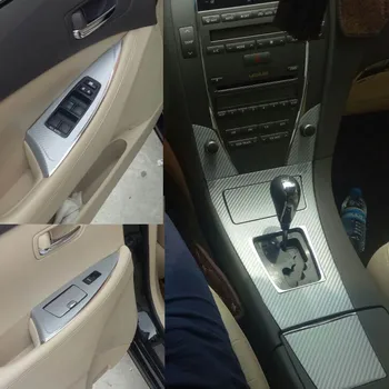Для Lexus ES240 350 2006-2012 Внутренняя Центральная панель управления, Дверная ручка, наклейки из углеродного волокна, аксессуары для стайлинга автомобилей