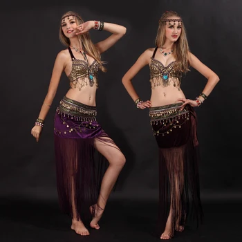 Новые костюмы для танца живота для дам, летнее племя, Винтажный стиль, сексуальная одежда с блестками и кисточками, модное платье для выступлений на сцене