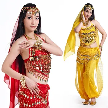 продаются костюмы для танца живота, брюки, женское болливудское индийское египетское платье для танца живота, большие размеры для взрослых для женщин, 4 шт.