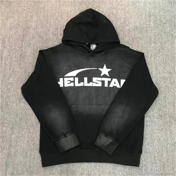 Стираемый свитер для мужчин и женщин в европейском и американском стиле со старым принтом трещин Hellstar Studios