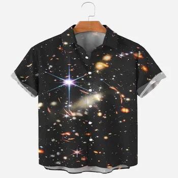 Пляжные рубашки в горошек для мужчин Versae, Рубашки и Блузки Flash Starlight с 3D Принтом 