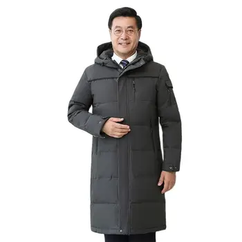 Мужская зимняя Повседневная Классическая длинная куртка, мужское толстое теплое пальто, термальные парки с капюшоном, Ветрозащитная верхняя одежда, мужская одежда высшего качества