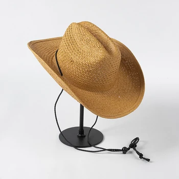 Новая модная Повседневная Панама, Джазовая Дышащая Соломенная шляпа Для женщин, мужчин, Уличная Ковбойская шляпа, Солнцезащитная Пляжная шляпа, Канотье, Кепка Оптом