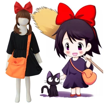 Костюм службы доставки Kiki's для девочек, платье в стиле Лолиты, женские головные уборы для косплея в стиле аниме, детские