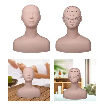 Тренировочный манекен Гибкая реалистичная косметологическая кукольная головка Многоразового использования для массажа, иглоукалывания и прижигания