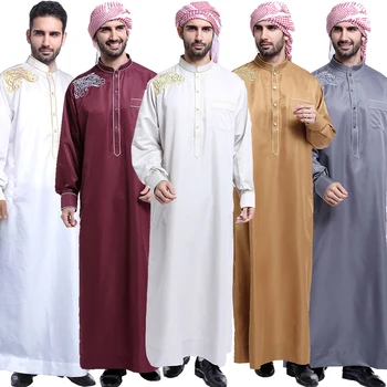 Новый Арабский Длинный Халат для мужчин, Саудовская Аравия, Кафтан Джубба Тобе, Исламская Одежда для Ближнего Востока, Мусульманская арабская Абайя, Платье в Дубае, Рамадан