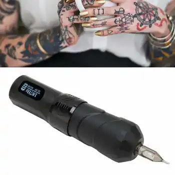 Беспроводная татуировочная машина, матовый черный мощный мотор, OLED-дисплей, ручка для татуировщика для салона красоты