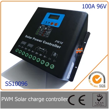 Солнечный контроллер заряда 100A 96V PWM со светодиодным и ЖК-дисплеем, напряжение автоматической идентификации, конструкция MCU с отличной производительностью